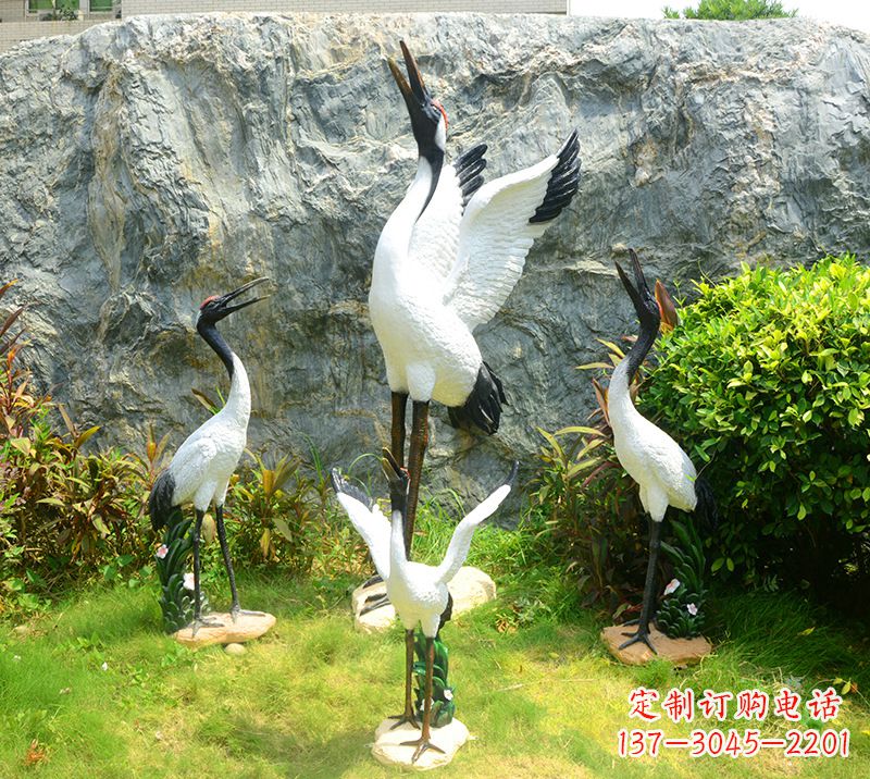 石狮仙鹤雕塑 墓地
