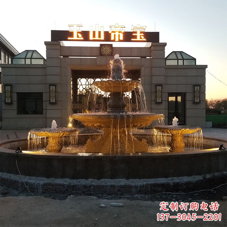 石狮小区广场欧式水景石雕喷泉