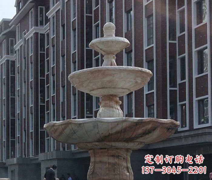 石狮小区景观大型喷泉石雕 (6)