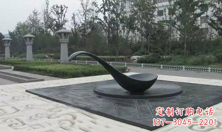 石狮校园古代指南针司南铜雕