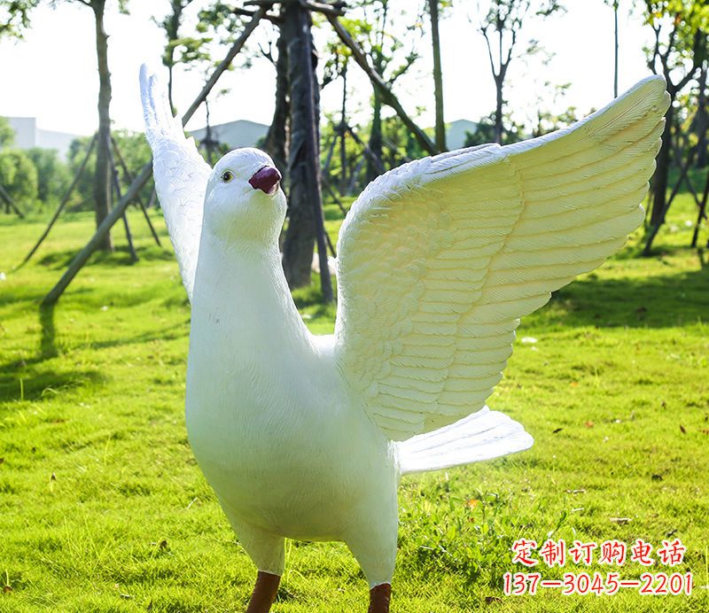 石狮校园和平鸽雕塑