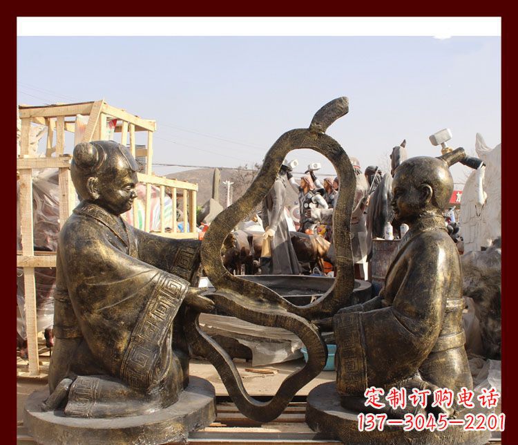 石狮校园孔融让梨铜雕