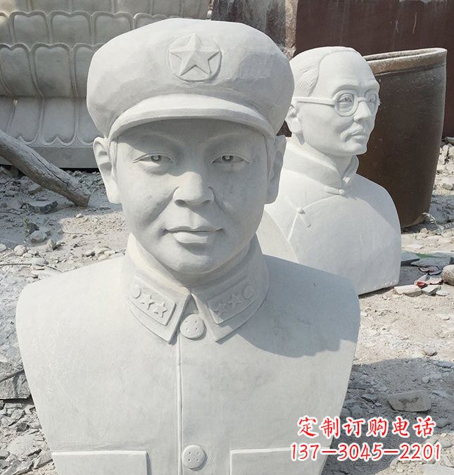 石狮校园雷锋头像石雕