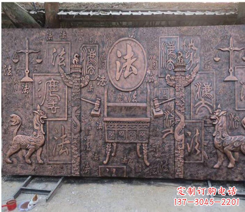 石狮獬豸法院铜浮雕