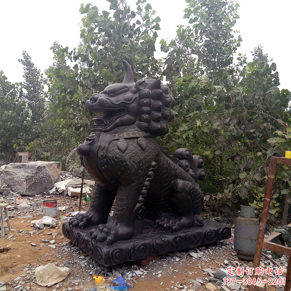 石狮獬豸铸铜雕塑