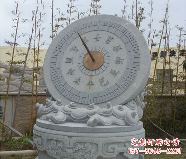石狮学校大理石日晷石雕 (5)