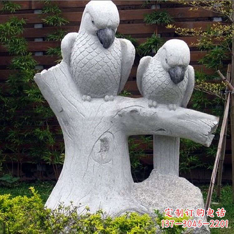 石狮鹦鹉大理石雕塑