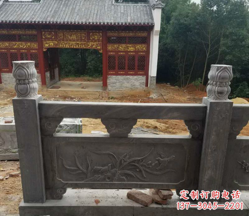 石狮园林仿古兰花石浮雕栏板景观石雕