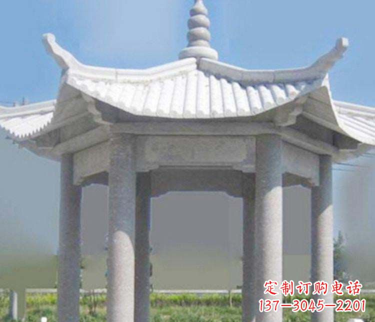石狮园林仿古石凉亭景观石雕
