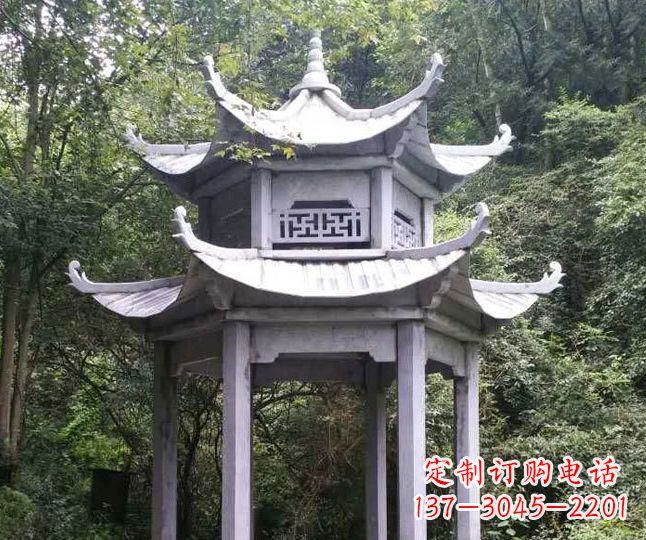 石狮园林仿古石凉亭景观石雕 (3)