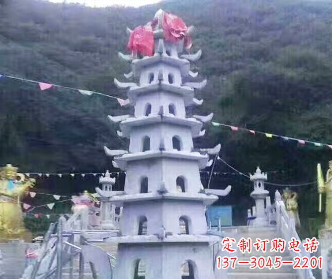 石狮园林景观大理石宝塔石雕