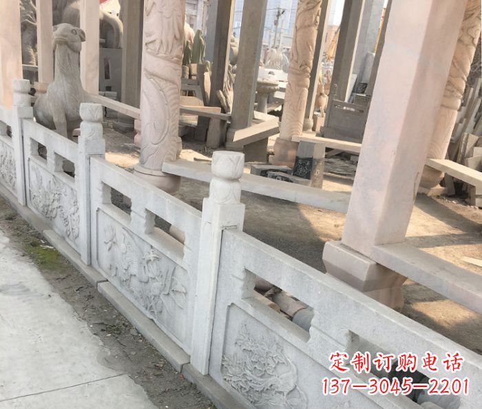 石狮园林景观大理石浮雕栏板石雕