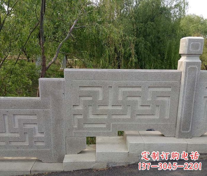 石狮园林景观大理石桥栏板石雕 (7)