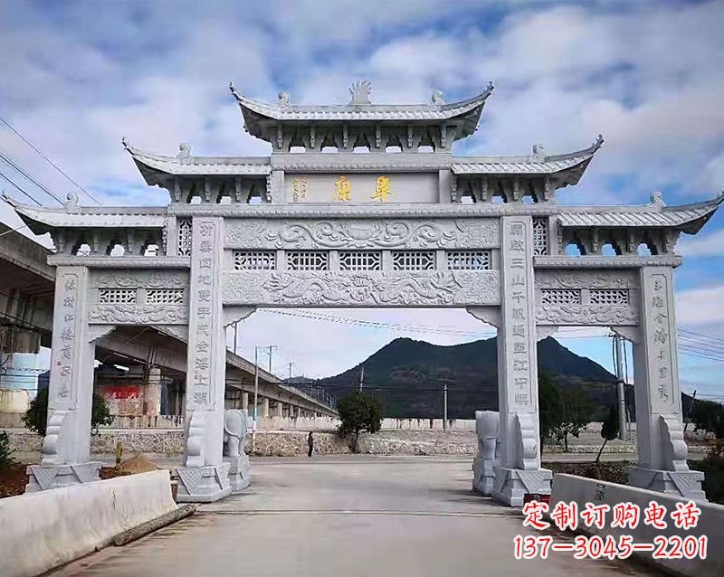 石狮张掖石雕牌坊雕刻