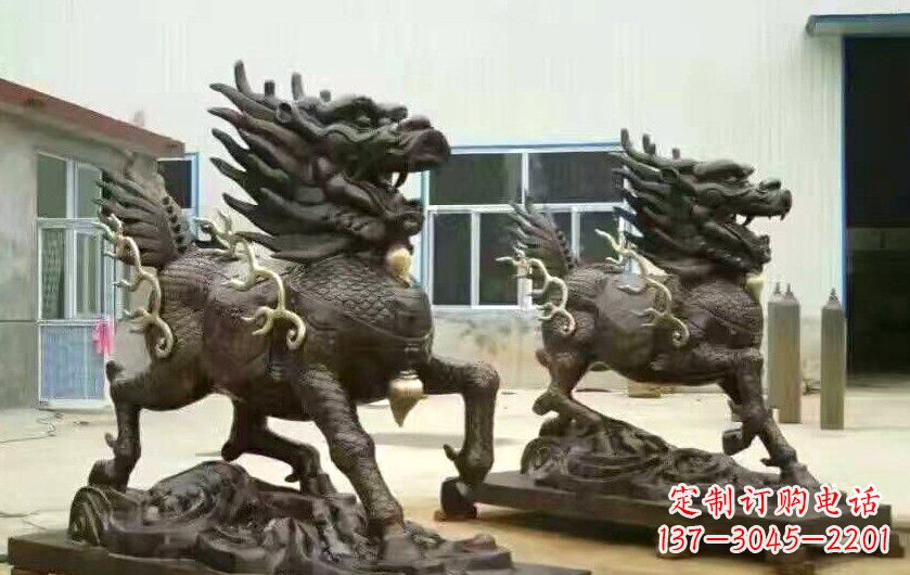 石狮招财进宝铜麒麟