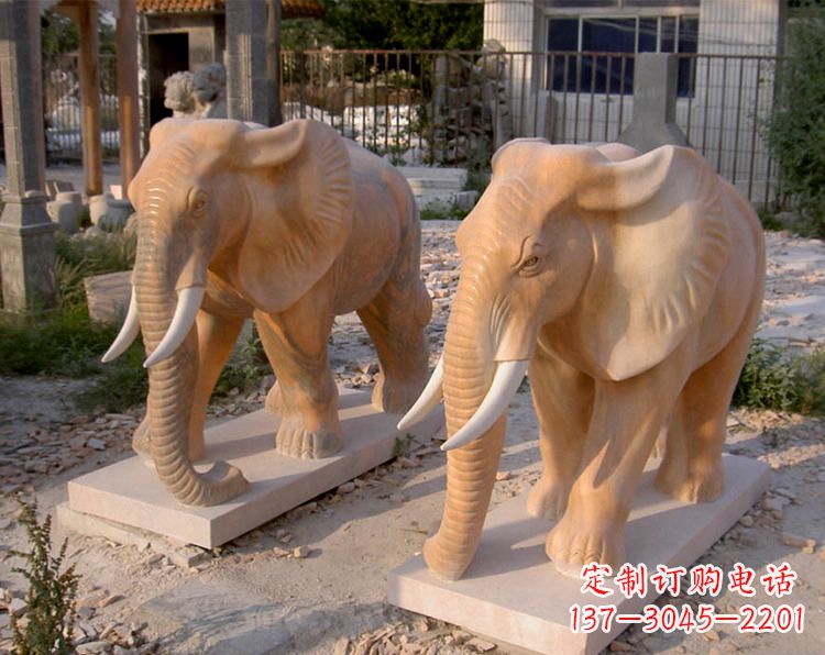 石狮招财石雕大象