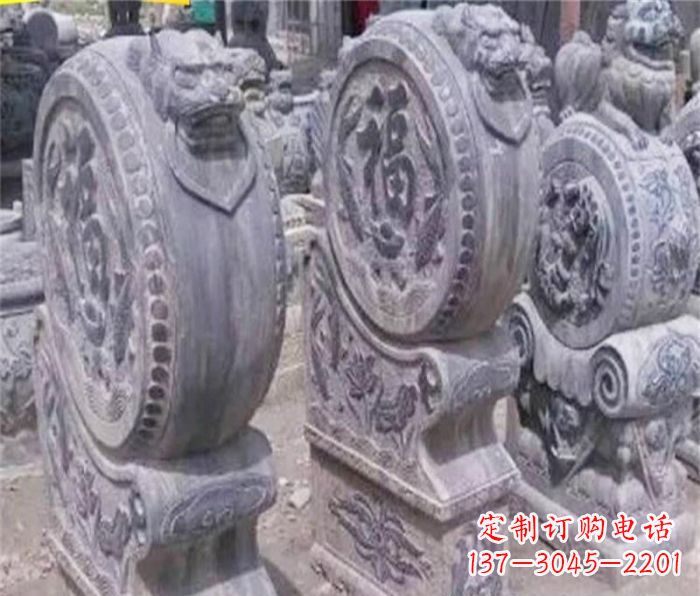 石狮招财石门墩仿古抱鼓石