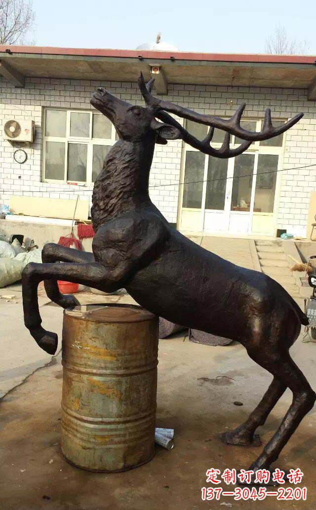 石狮铸铜羚羊公园动物铜雕