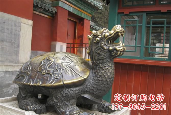 石狮铸铜龙龟雕塑