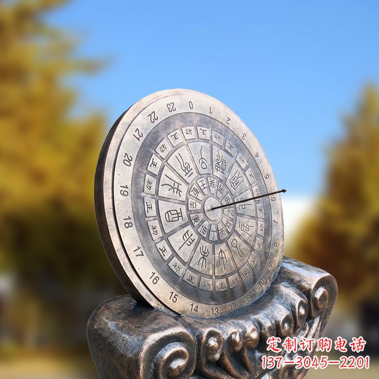 石狮铸铜日晷雕塑